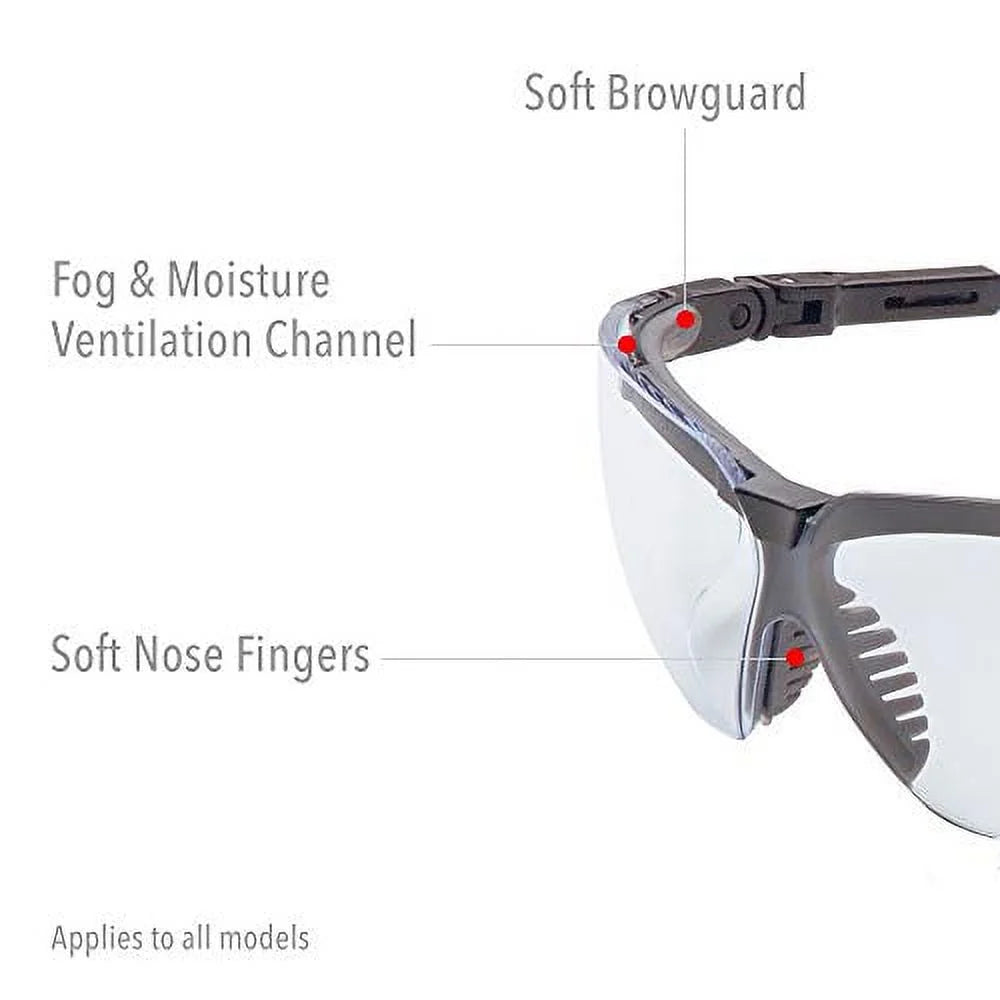 Lenses- Uvex Polycarbonate By Gray Genesis 50 763-S3213X Frame Honeywell Eyewear- Black Percent