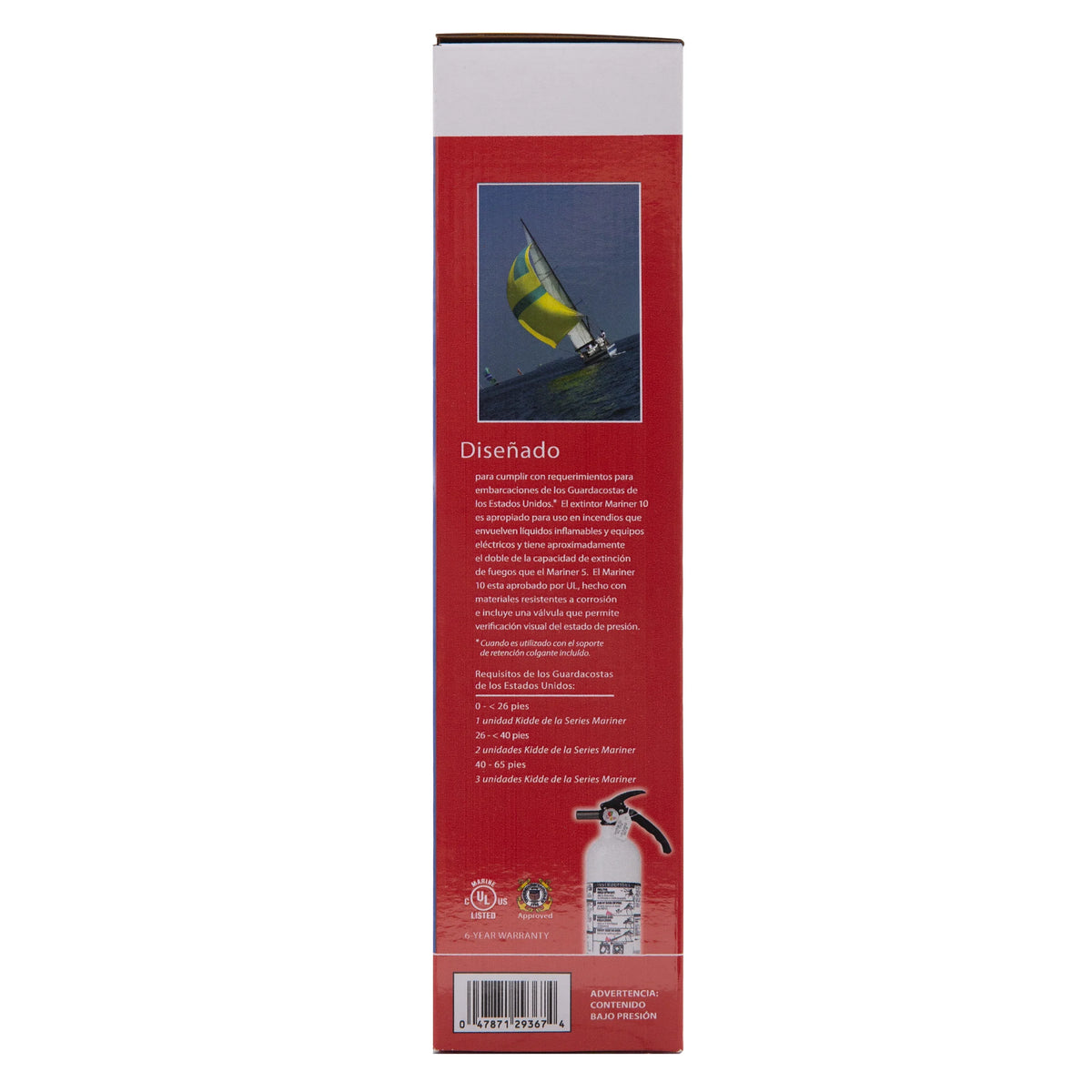 UL Rated Extinguisher, Model Fire Kidde Not Marine Rechargeable 10-B:C, KD82W-10BC,