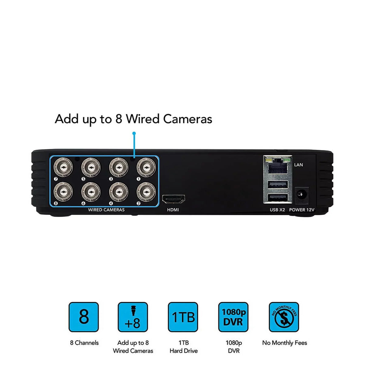 Security 4 Wired Surveillance Indoor with Night Cameras Cameras, Bullet Owl HD Outdoor with 1080p DVR 8 CCTV, Drive, 1TB Vision Camera System Night Channel Hard