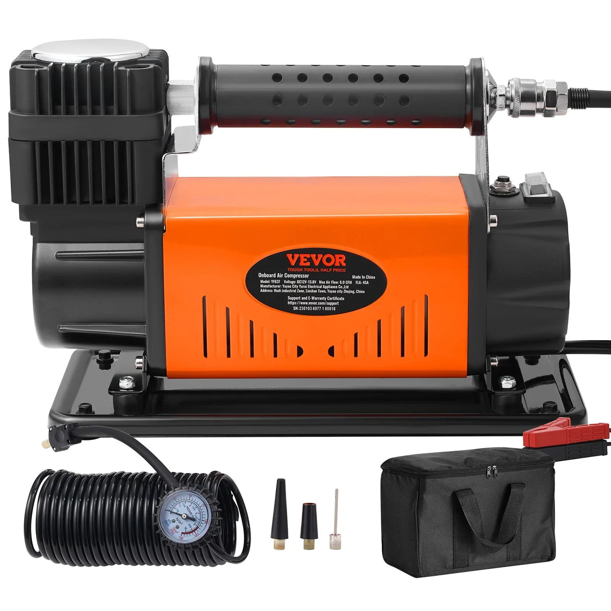 150PSI 12V 6CFM VEVOR Universal, Air High On-Board Compressor, Performance