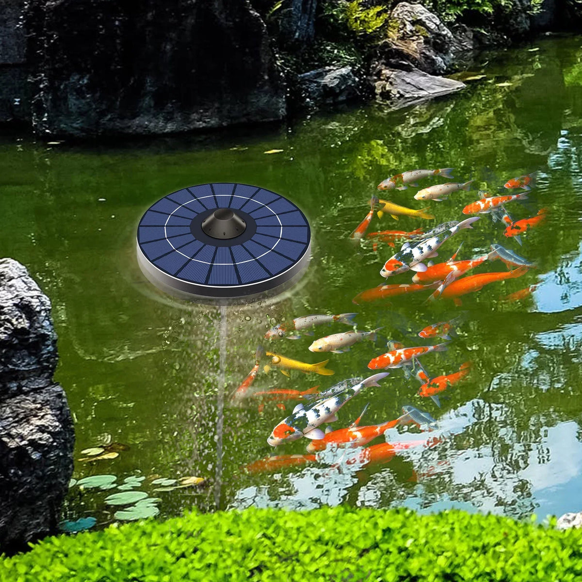 Aerator Aerator Bubble Pond Small Pond and Fountain Air Circulation With Pump Fish Stone Hose Birdbath Pond Solar Oxygenator for