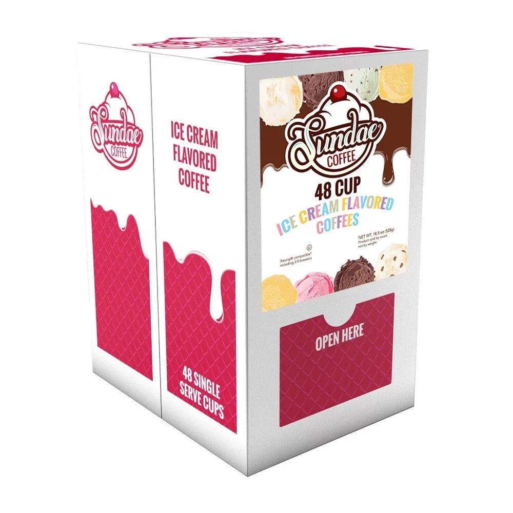 Sundae Keurig 48 K-Cup Variety Coffee K-Cups Flavored Brewers Cream Pack for Ice