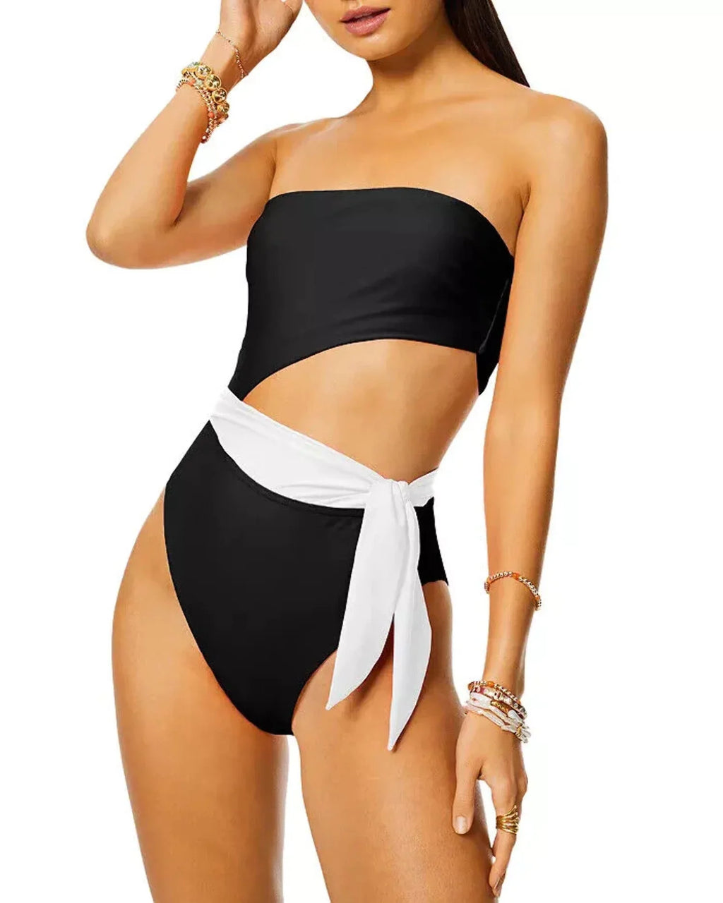 Colorblock Ramy 1-PC Swimsuit Gigi Cutout Brook Side