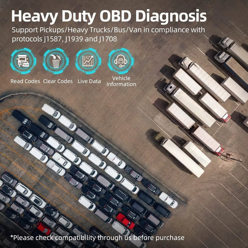 Scanner Tool Reader Romondes Truck Heavy Diagnostic OBD2 Scanner Duty Diesel RD801 Code Truck