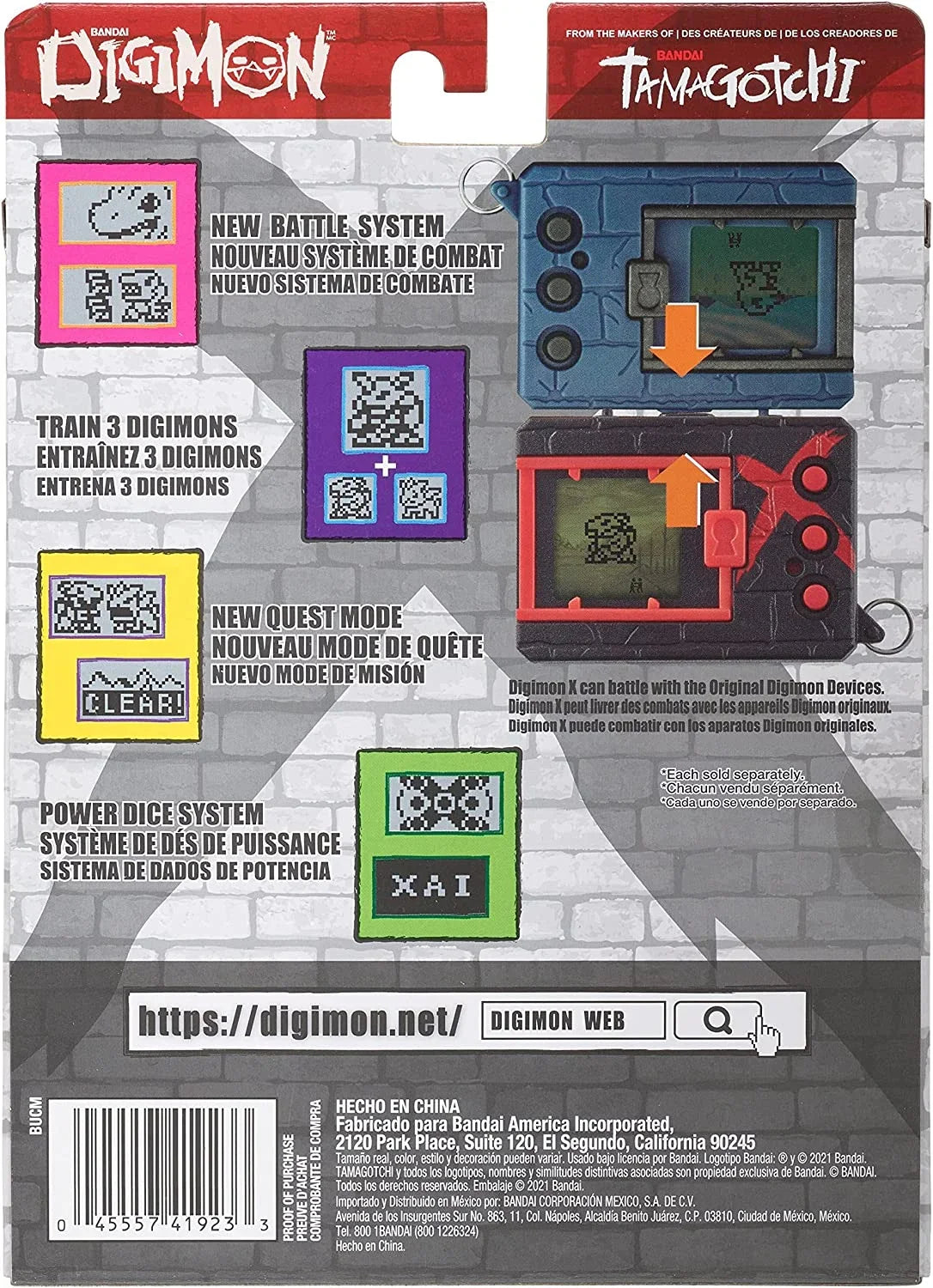 Bandai Red (41923) X Digimon Purple Pet - Virtual Digivice Monster &