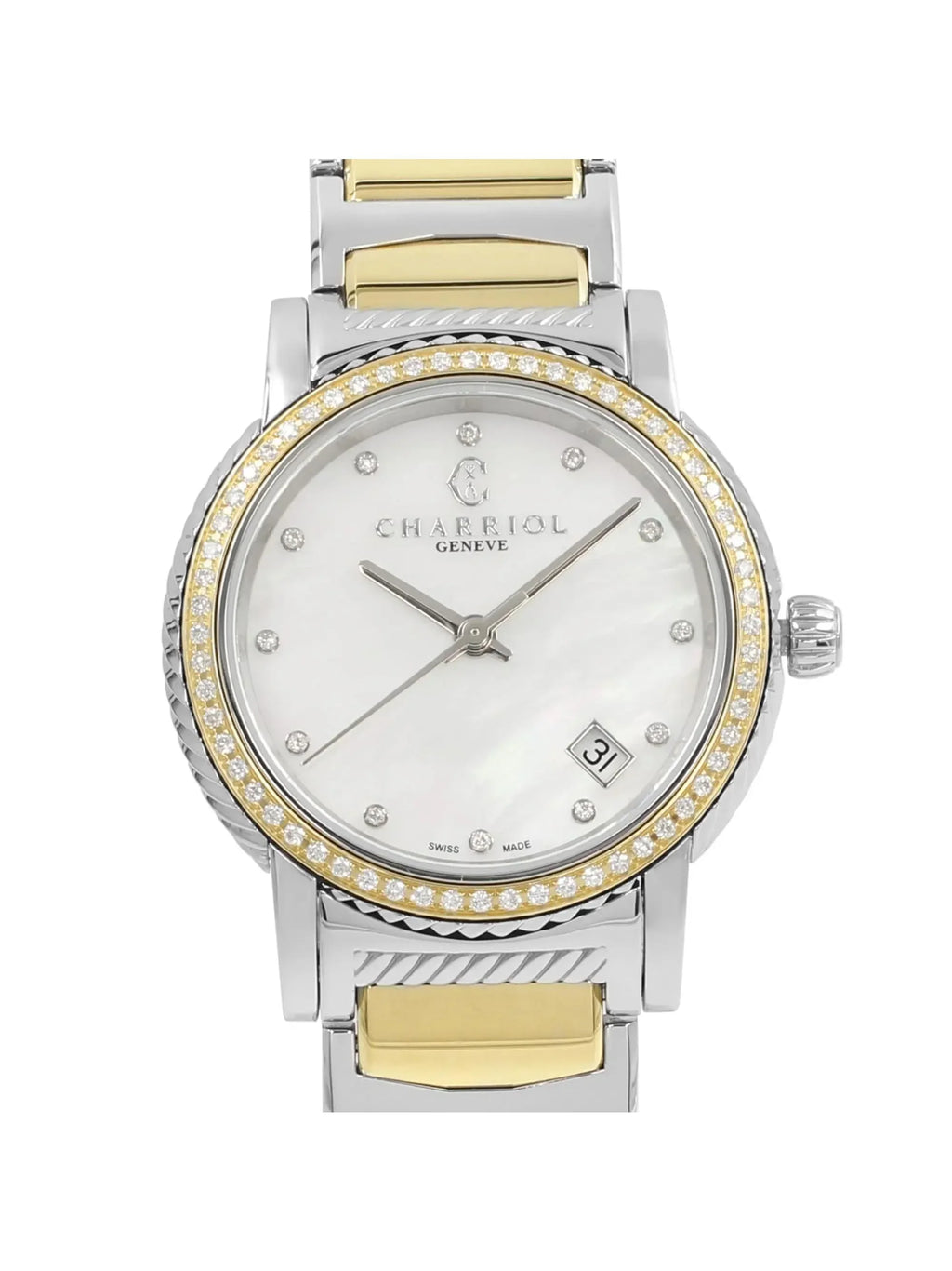 Ladies Parisii 0.40cttw Charriol Watch P33SY2D.921.001 defects with New Quartz