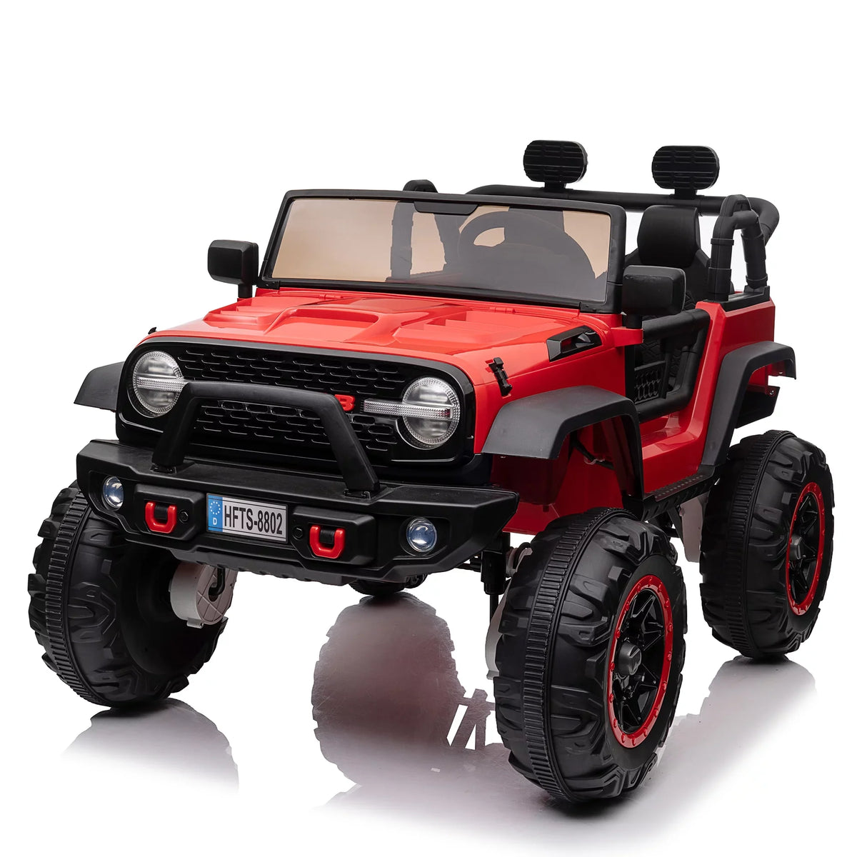 Suspension, Truck Seat, Control, Light Music, Wide 4 Brake, Remote Powerful Extra Ride Electric Seater Vehicle 4WD/2WD with LED 20" 24V Switchable Kids Kids (Red) Soft 2 Engines, Car with On