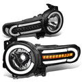Motoring to Lamps 2014 10 For 08 Pair Headlight 2007 FJ Front 13 Turn DNA HL-LB-FJC07-BK-CL1 Cruiser 09 Corner Black/Clear DRL+Sequential Signal Bumper 11 12 LED