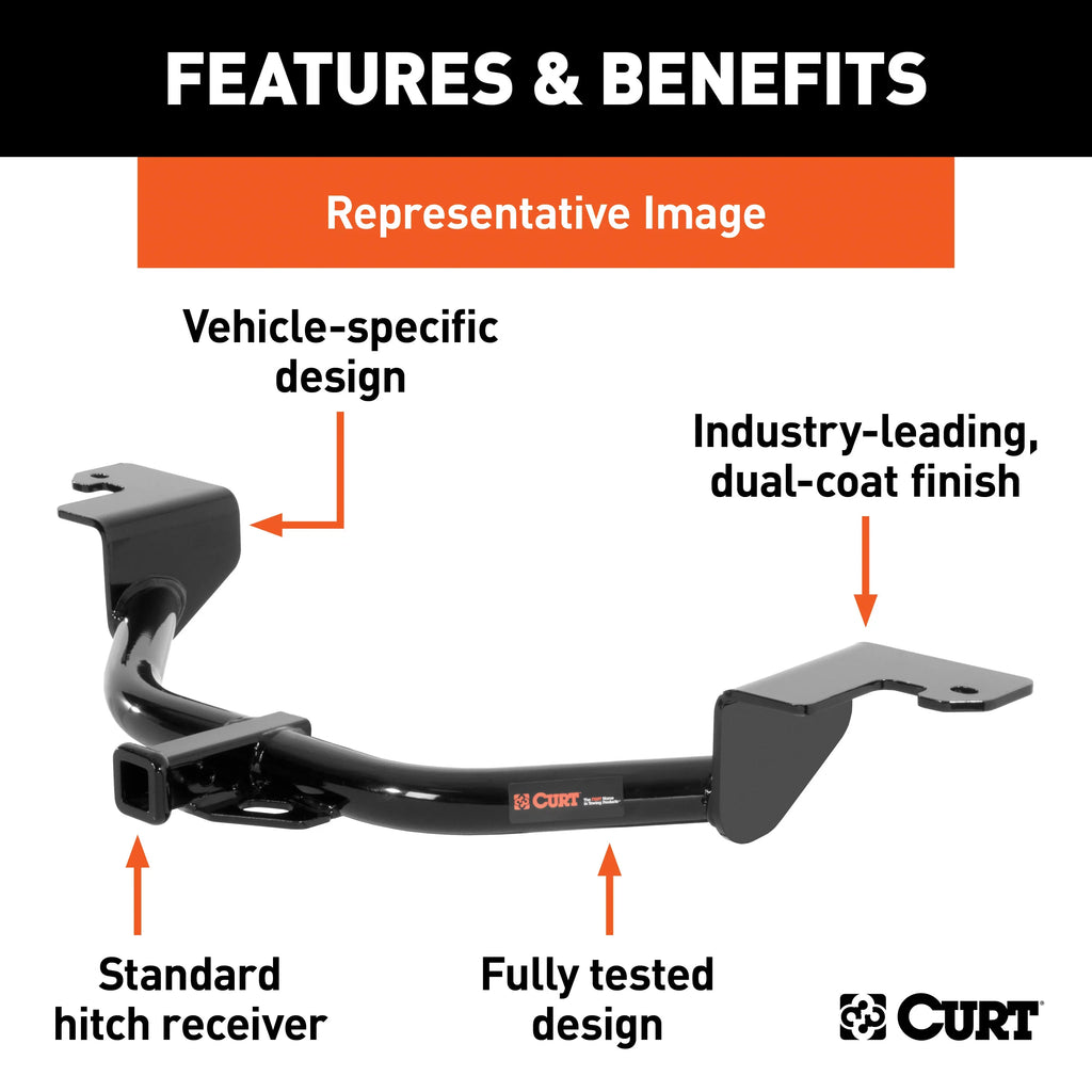 1-1/4-Inch Chevrolet Select Hitch, CURT Compatible Spark Class Receiver, Trailer 11433 with 1