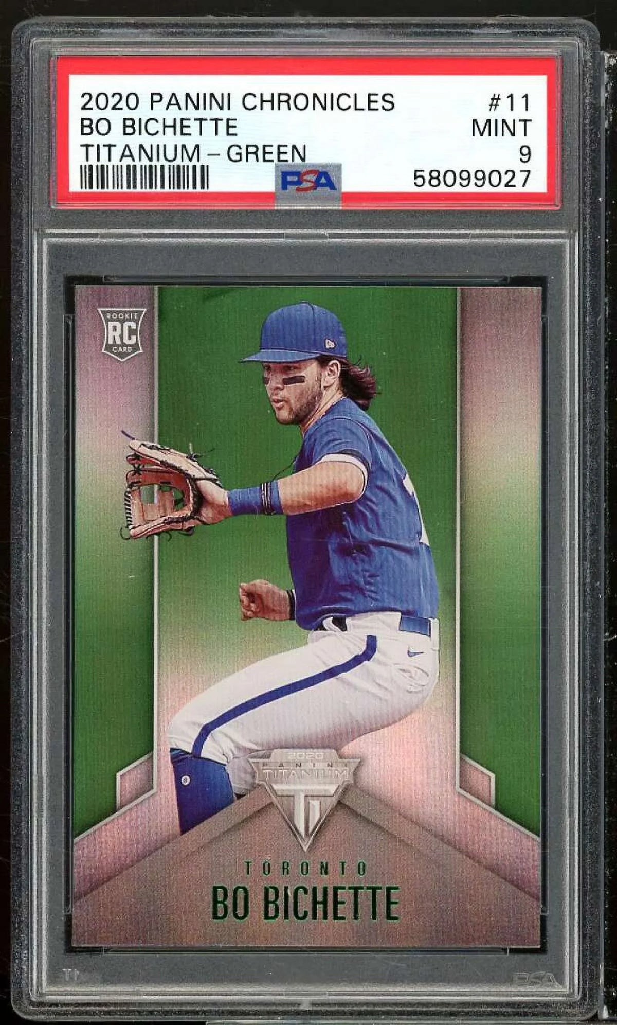 Chronicles Panini Bichette Rookie #11 2020 Titanium Green Card 9 PSA Bo