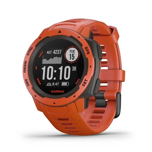 Rugged Flame Garmin Outdoor Restored GPS Watch Instinct Red (Refurbished)