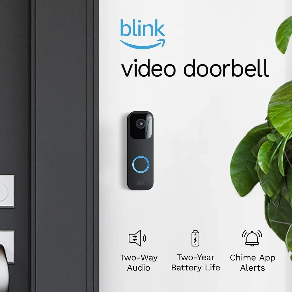 wired Blink and Video chime — | alerts enabled Two-year Doorbell battery motion (Black) app Cloth or HD wire-free Module life, Cleaning Two-way audio, Alexa +VIECAM 2 + Sync video, and