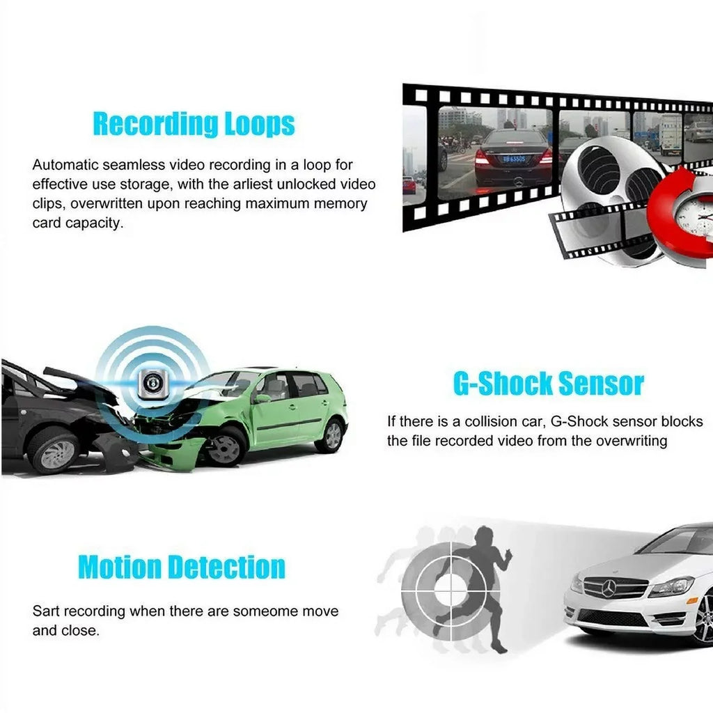 1080P Mirror Car Front Vision,Parking Dual Car 4.3" for DVR Angle Detection,G-sensor Lens Rearview Pack Monitor, Cam Camera Night Cars 1 Dash Cam Rear Monitor,Motion Trucks,170°Wide