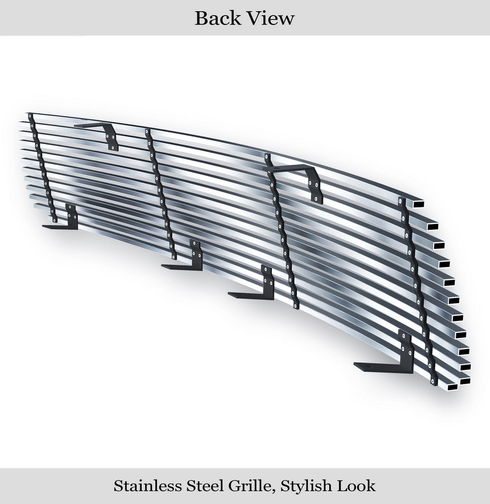 Upper 2006-2008 Silver with Stainless Compatible Steel Grille APS Horizontal N19-C06468T Main RAV4 Billet Premium