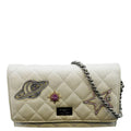 Pre-Owned Classic Quilted Light Space Canvas 2.55 Grey Reissue WOC Charm Crossbody Bag