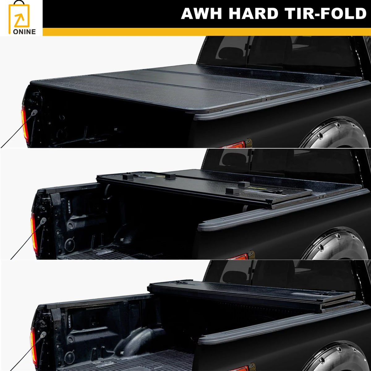 ONINE Custom Multi-Function Truck Ram with Does or Tonneau Bed(67"), RamBox New AWH Dodge (Split) Bed Hard 1500 2019-2024 Fit Cover 5.7ft Not Tailgate Does Tri-Fold not Classic, fit Body Fit