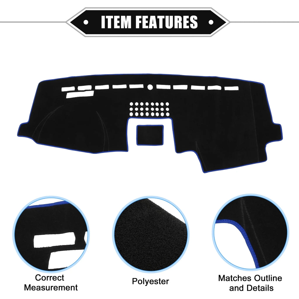 Black Unique F150 Mat 2015-2020 Protective Dashboard Polyester Car for Bargains Console Blue Center Cover