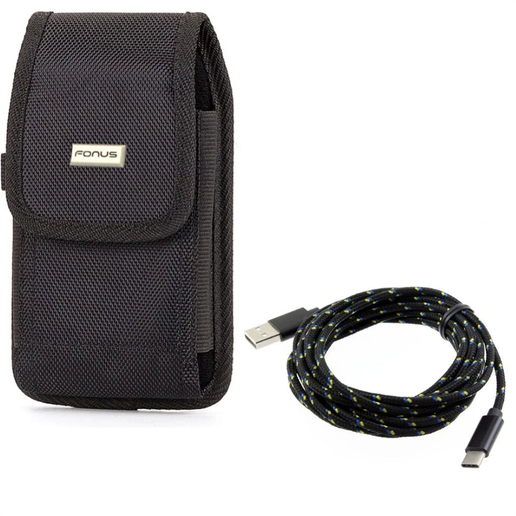 Pro Holster Sync Durable 2 5T, Case Type-C Rugged - Nokia 6T, 10ft Clip Plus Black Canvas Long 6, OnePlus Rapid Cable for w - Razer Braided Wire Belt Charger Phone 3.1 USB Y4P Metal 7 Durable