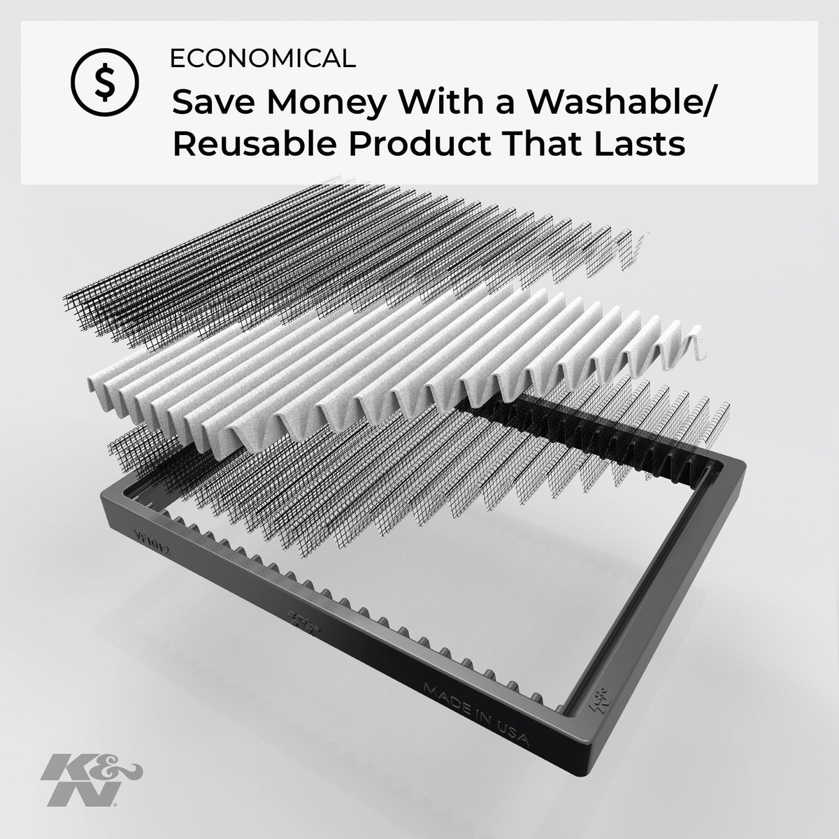 Air Chevy/GMC/Buick/Saturn Cabin Filter: Enclave, For Washable Select and (Traverse, K&N Outlook) Designed Vehicle Reusable: 2007-2016 VF1012 Acadia, Models,