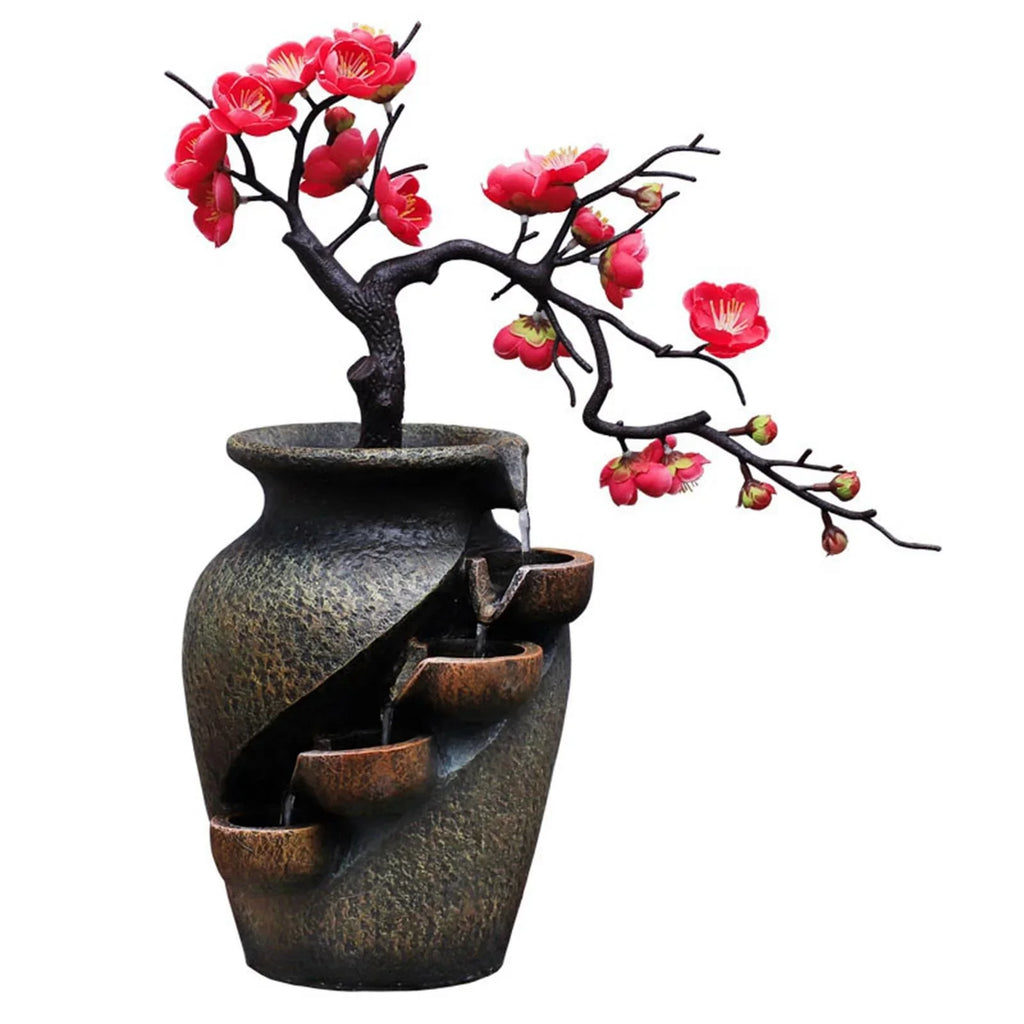 Fountains Gifts Living Soothing Relaxation VaseThree-dimensional Fountain for Vase Shui Creative Water Flower Feng Decor Craft Simulation room Office Waterfall Tabletop Garden Desk