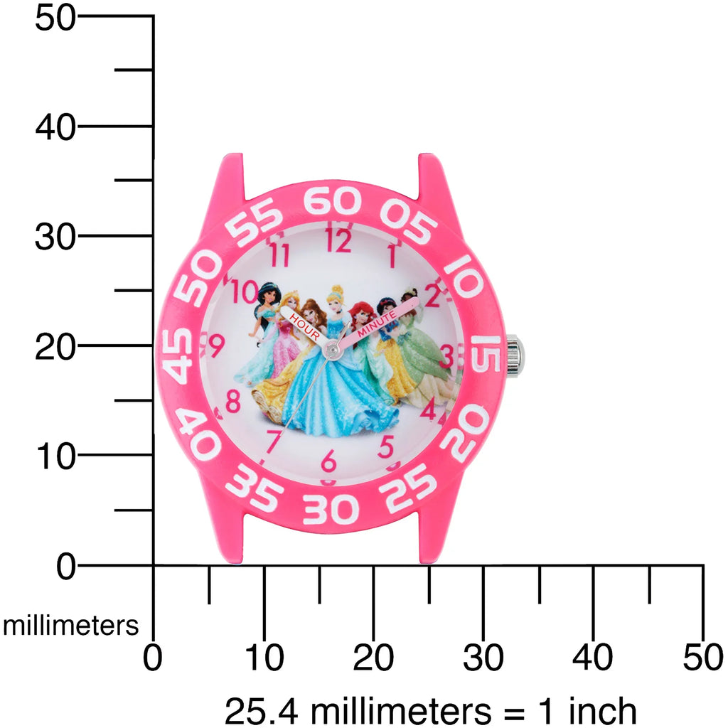 Girls Acrylic Disney Time Watch Princess Teacher Strap Pink