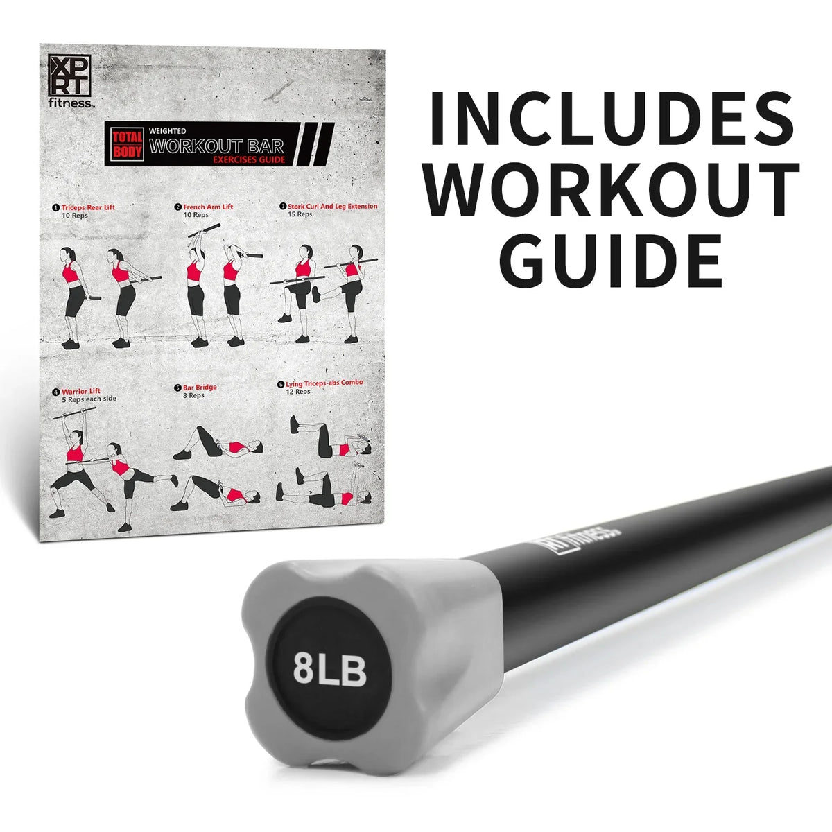 Exercise Aerobic Body Workout Steel Weight Fitness Foam XPRT 5lb+8lb+12lb With Total For Bar Padded