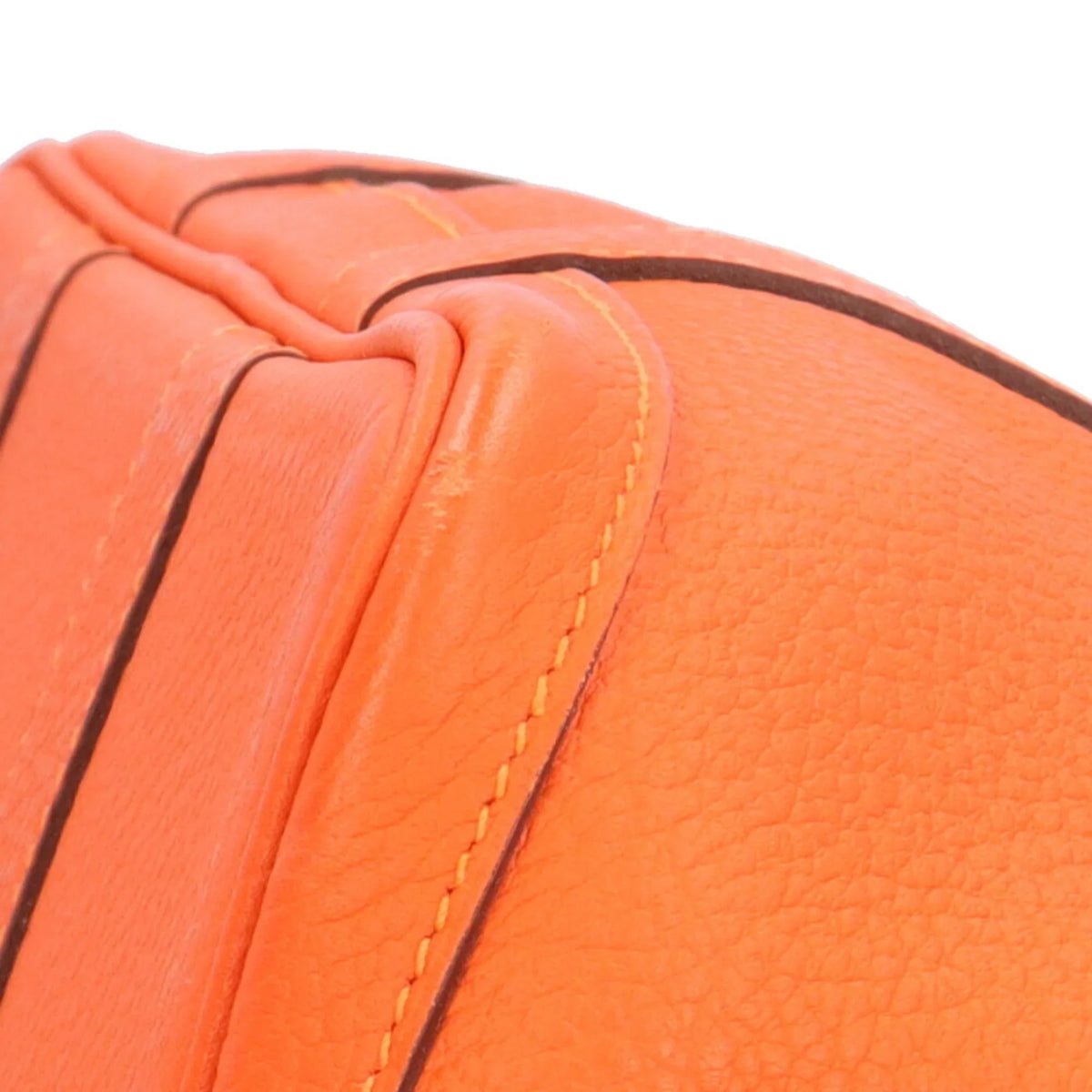 PM Hermes Bag Ladies HERMES Leather Garden Tote (Good) Orange Pre-Owned