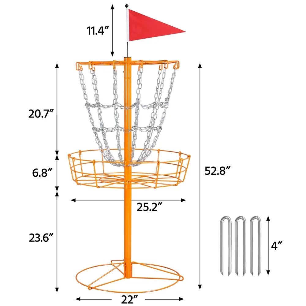 Target 12-Chain Goal Practice, SmileMart Golf Disc Orange