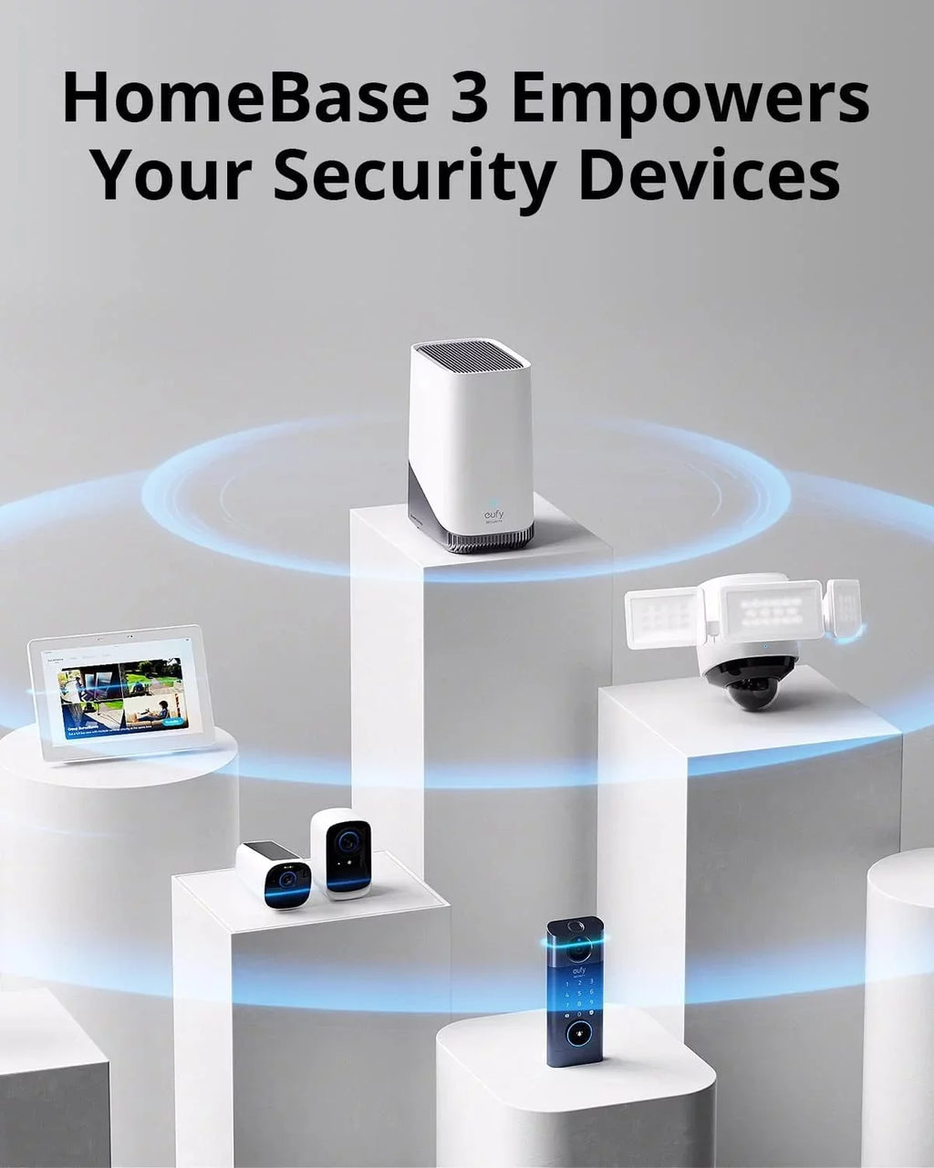 with 3) Solar SoloCam S220, S380 HomeBase eufy Security Camera, (HomeBase Anker Camera, camera, Wireless Battery Outdoor Camera, 2K