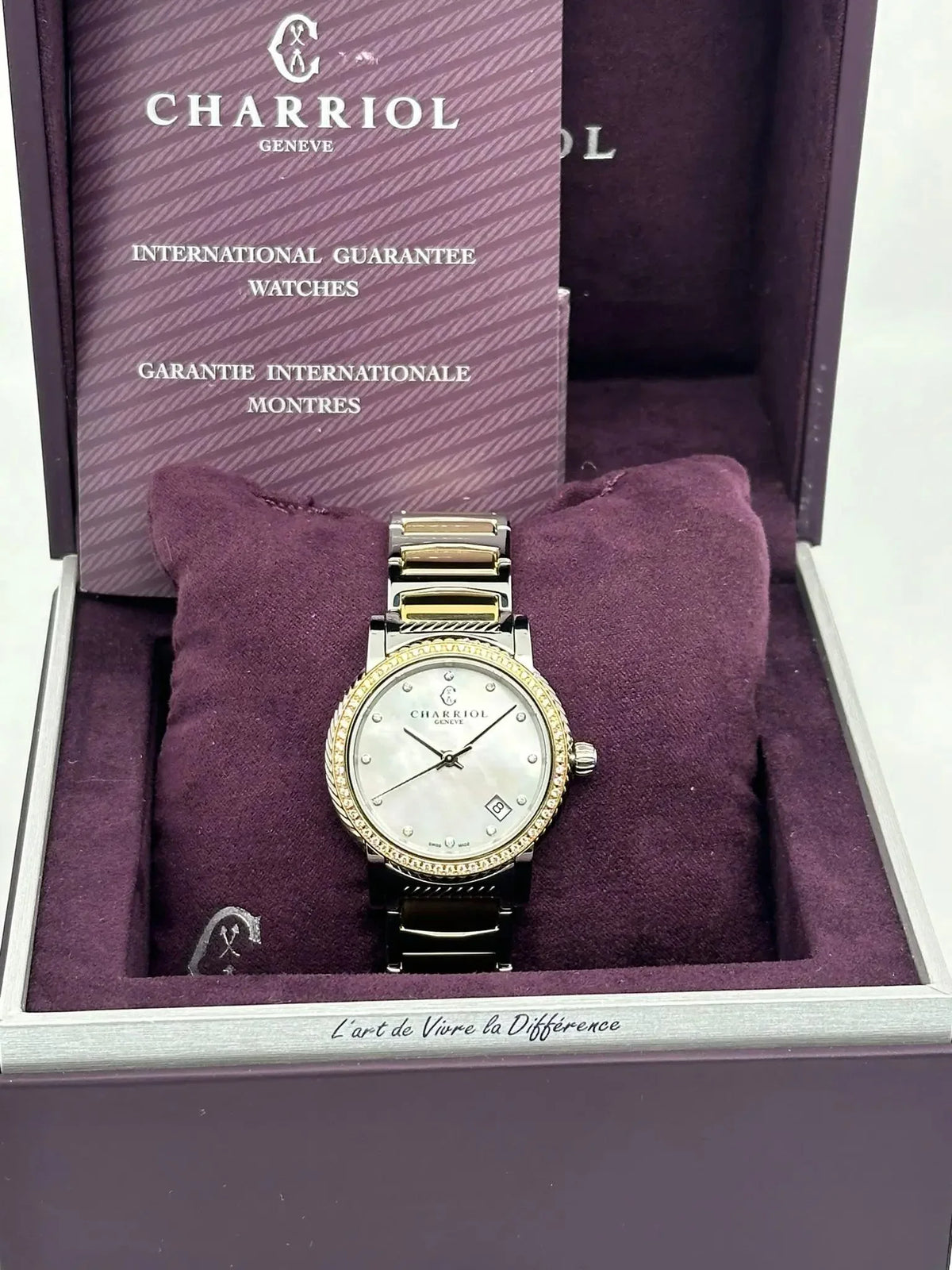 Ladies Parisii 0.40cttw Charriol Watch P33SY2D.921.001 defects with New Quartz