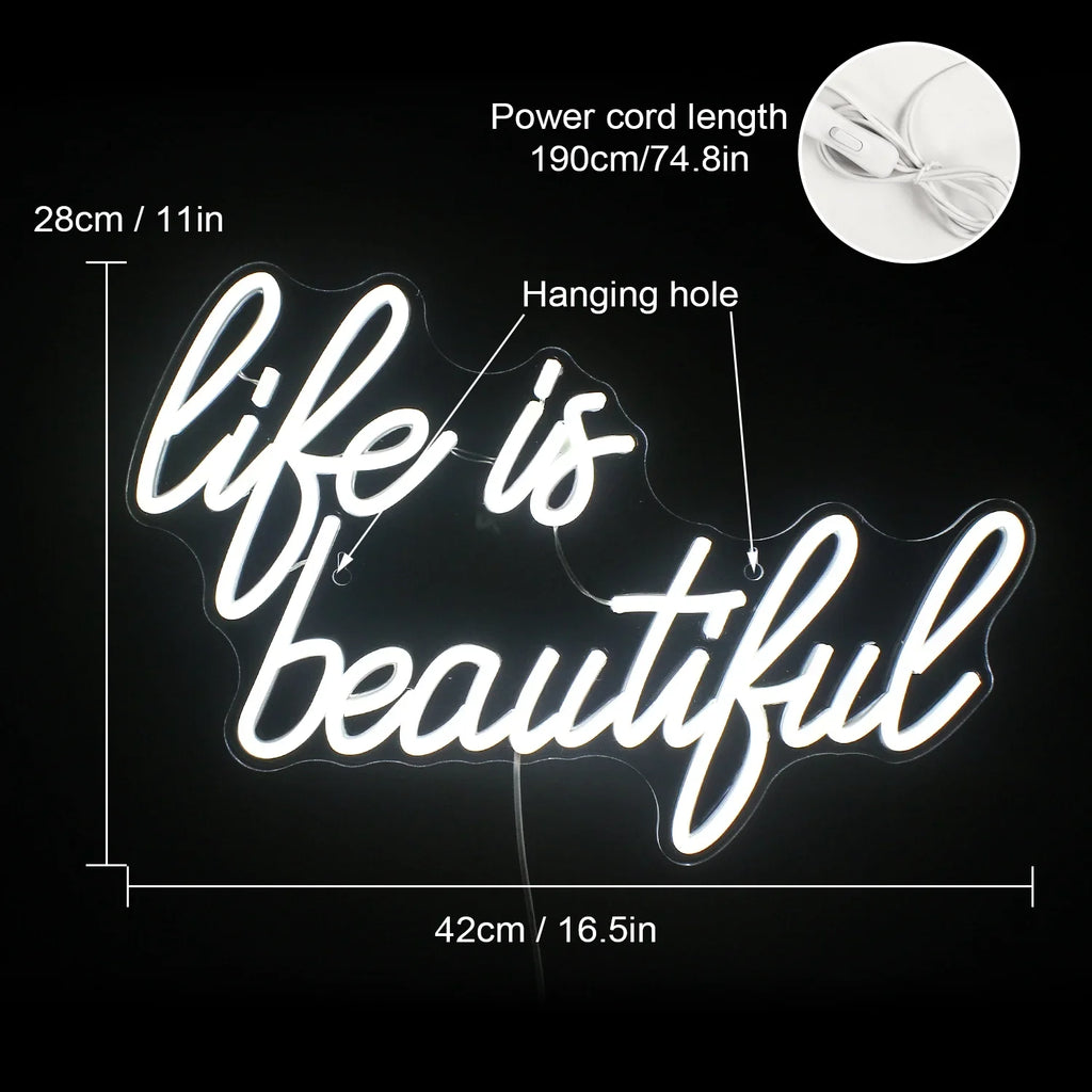 Office LED USB Life Shop Wedding WX&YH Light Beautiful Power Signs Decoration Home for Is Bedroom Neon Party