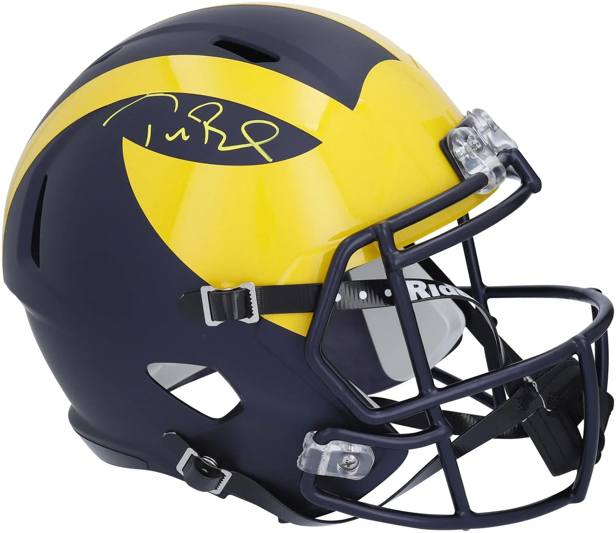 Autographed Riddell (Signed Paint) in Tom Certified Michigan Replica Wolverines Helmet Brady - Authentic Yellow Fanatics