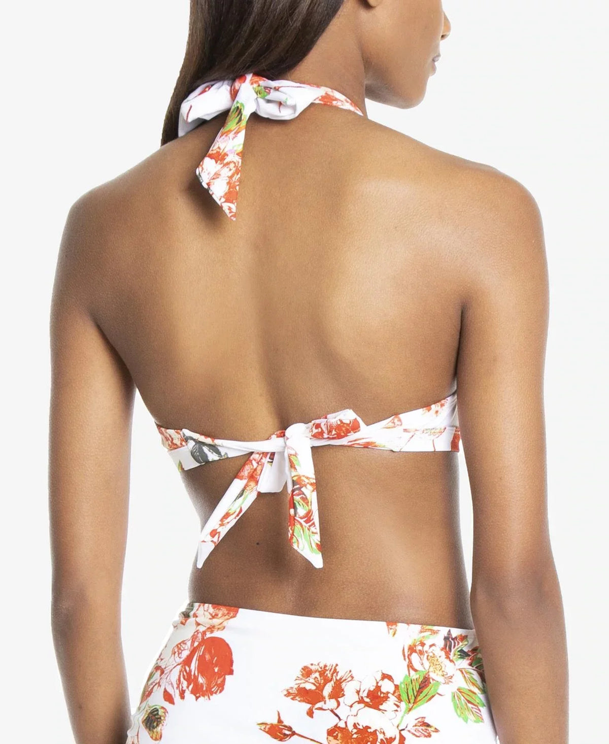 Rachel FLORAL Roy Halter Medium Bikini Swim WHITE Top, US