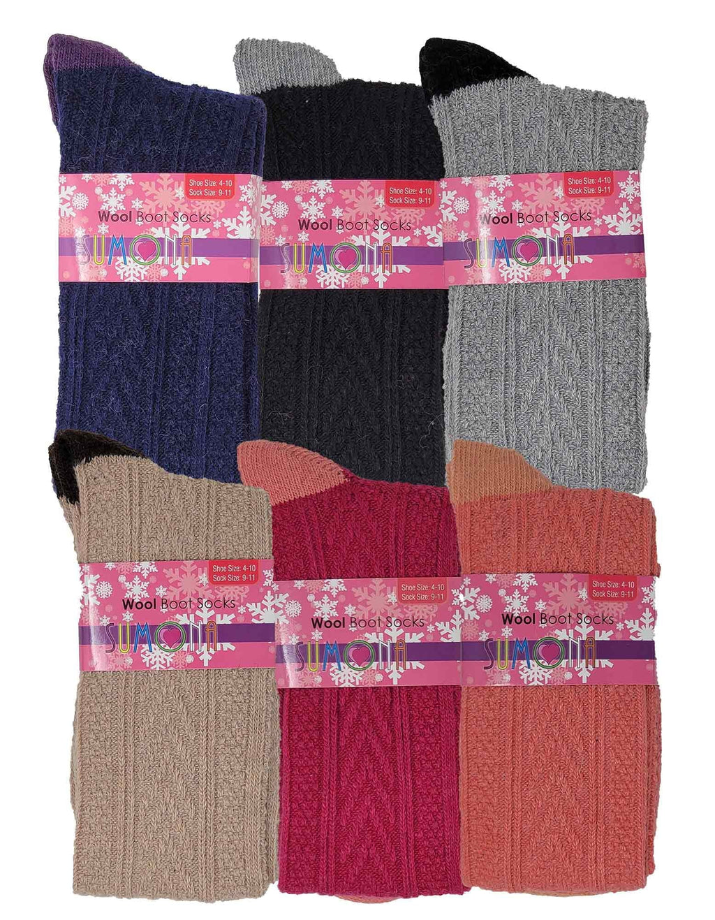 Socks 6 Boot Pairs Women Knee Cable sumona tone two High Winter Knit