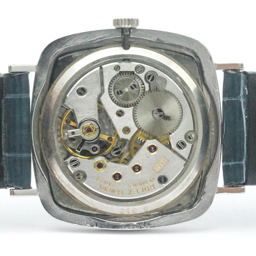 BF567340 Gold White 18K Watch (Good) Vintage Hand-Winding 4084 Mens Pre-Owned Cellini