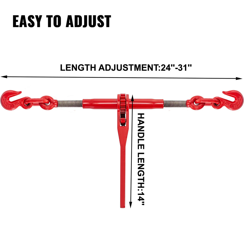 Load 6600lbs 2pcs Tie Ratchet BENTISM 5/16in-3/8in, Down, for Binder Binder Chain