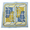 Ciel/Gold/Blue Quadrige Muffler Silk Jean HERMES CARRE Scarf Kare 20 (Like Hermes Nano 100% Pre-Owned NANO New) Horse 331061S Blue Karenna