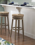 Morgan with Bar Natural Backless with Swivel, Rush 31.5" Natural Stool