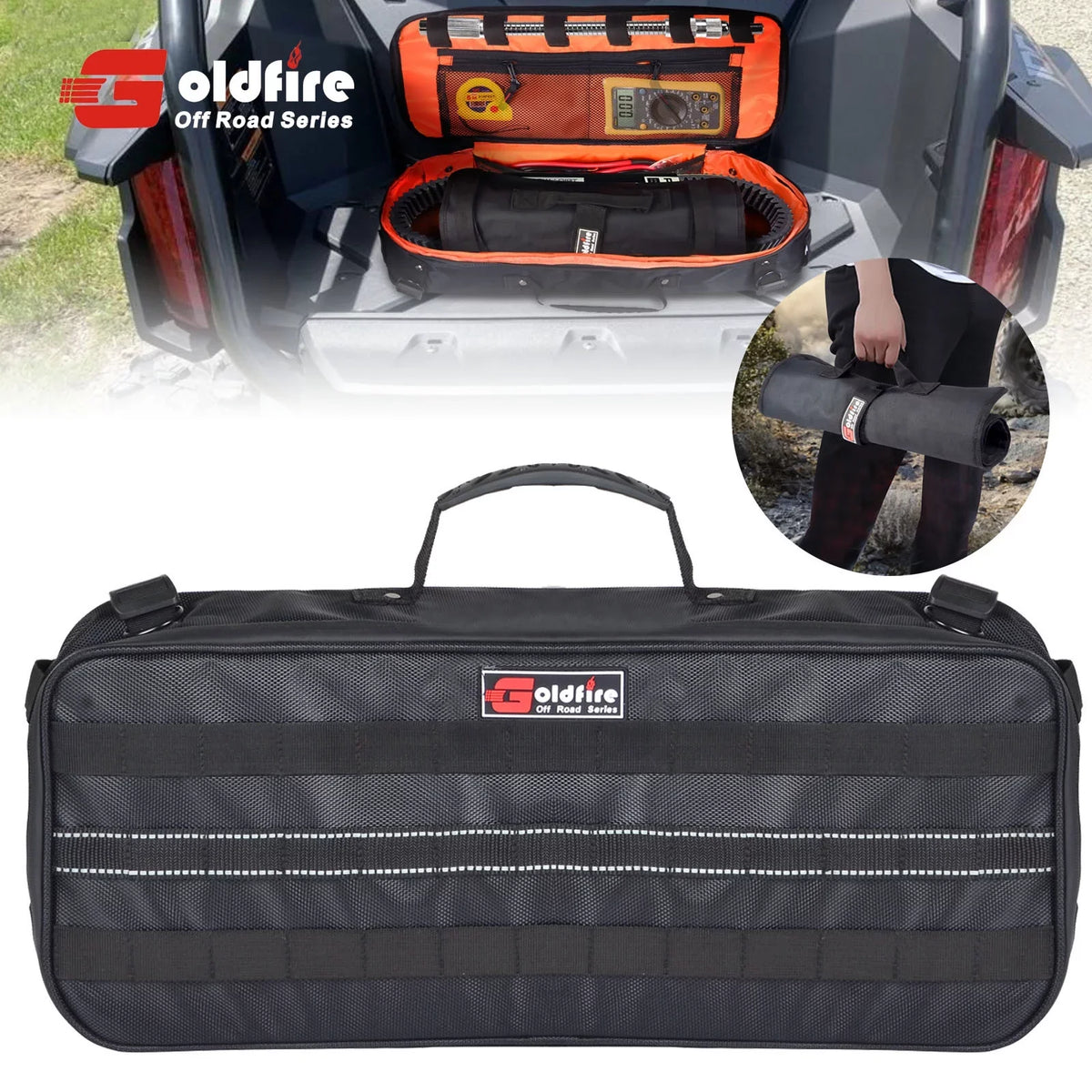 Wrench Tool Travel Roll Portable with Goldfire Universal UTV Tool Car Organizer Pouch Tool Bag Storage Storage for Kit Truck ATV
