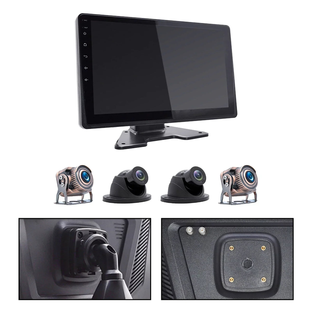 Bus for Driving Touch 10.1"Monitor Video RV Camera Screen Truck GPS Recorder DVR