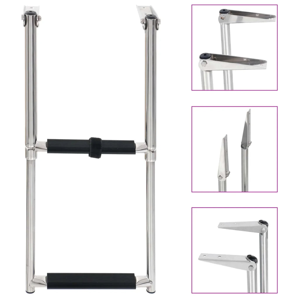 Stainless 2-step Carevas Folding Boarding Steel Ladder