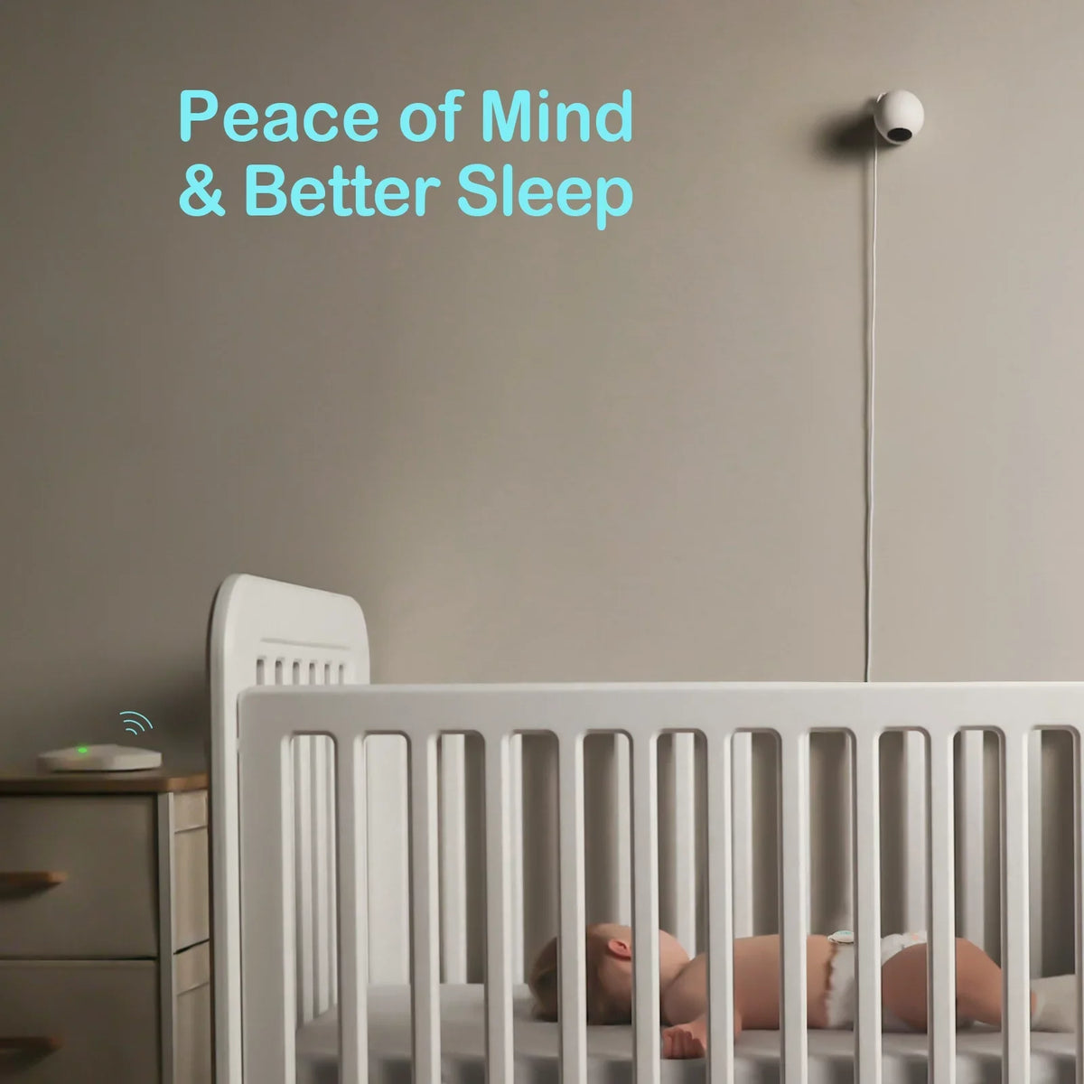 and Smart with Alerts Baby Pink Instant Abdominal Tracks Temperature, Position on Safety Baby's Smartphones, Movement, Movement Audio Rollover - Sleeping Baby Monitor for Sense-U Abdominal