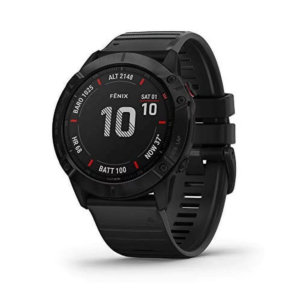 Features Fenix Multisport 6X GPS Garmin Watch, Grade-Adjusted and 010-02157-00 Pulse Pace Pro, Mapping, Sensors, Black Music, Ox Guidance Premium