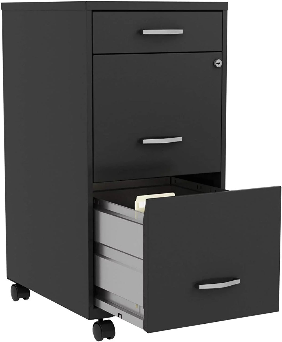 x Cabinet HYHBIBOOM 14.3" Box/File/File x 18" 29.5" LYS File Black 3-Drawer SOHO Mobile
