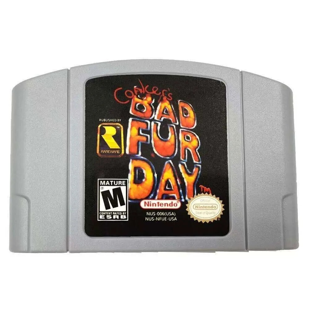 video game n64 fd- bad Conkers day fur nintendo card