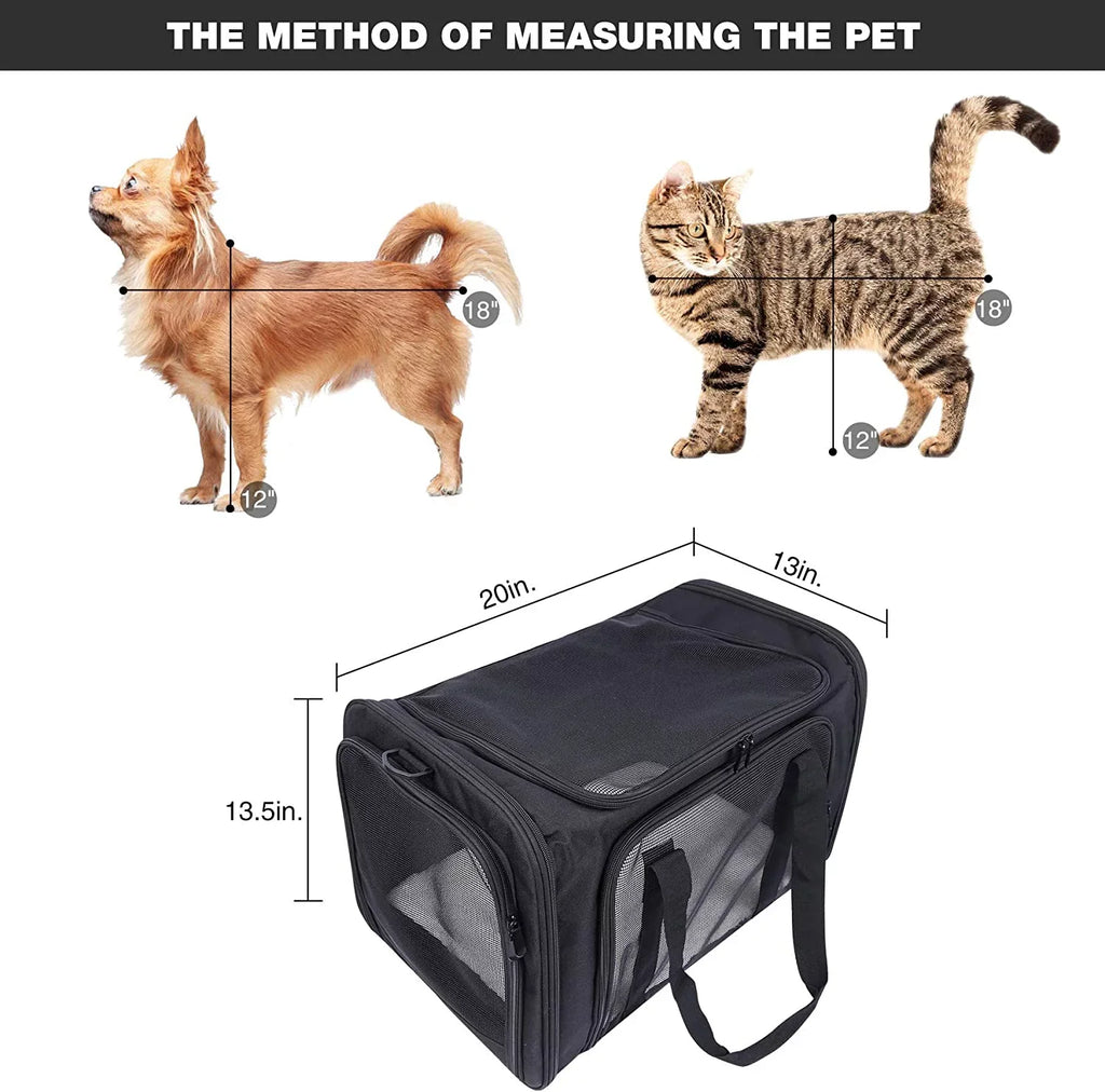 Lineslife Car for Puppy Traveling, for Small Carrier Cats 25 Cat Medium lbs, Cats Bag Bag Collapsible 2 Pet Medium Carrier Dogs Large Black or Dog