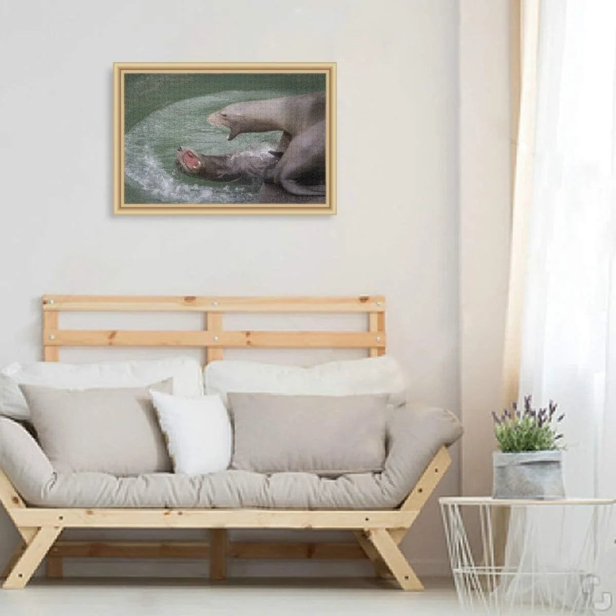 Fight Gift Sea Dock Puzzles Wellsay Kids Adults DIY Pieces 500 Jigsaw Puzzle Grumpy Otter Boat On for