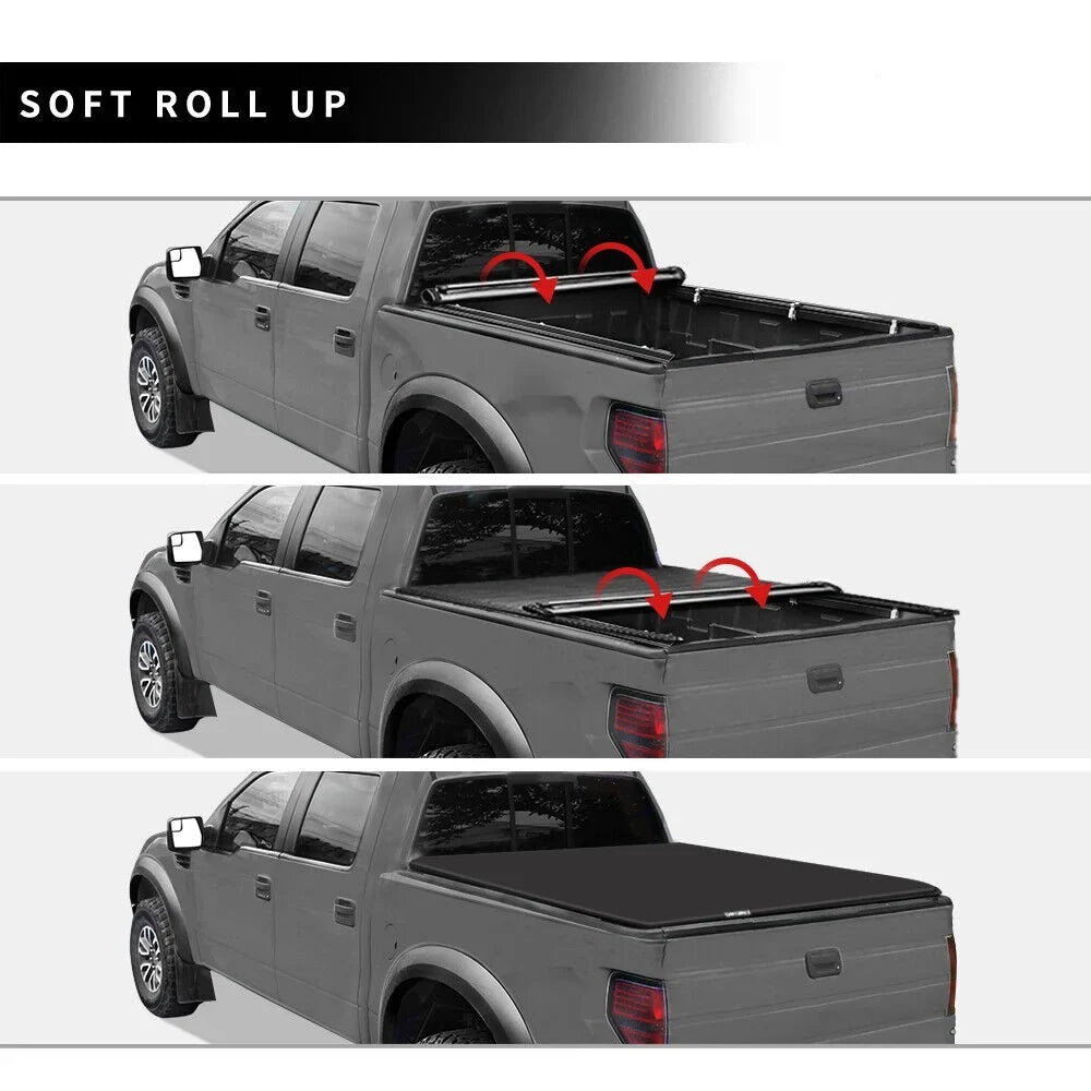 Tonneau Cover Roll Bed 5.7 Dodge Ledkingdomus Ram for Truck Rambox ft Soft 1500 up 2009-2023 Without Bed