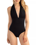Plisse One Piece Swimsuit Shoshanna Halter