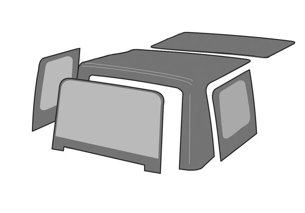 For Diamond Windows Samurai, Suzuki 98635 1986-1994 Black Replacement RealTruck Rampage Soft Factory W/Tinted by Top